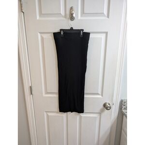 Cotton Citizen Ribbed Knit Midi Skirt Black -Size S